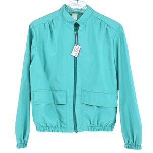 Vintage LA Gear Mint Green Bomber Jacket Full Zip Pockets 80s 90s Retro